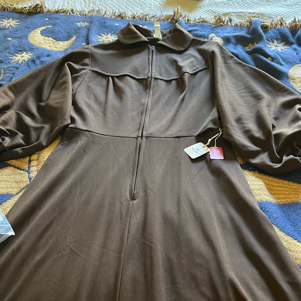 Brown dress 100% polyester made in the USA